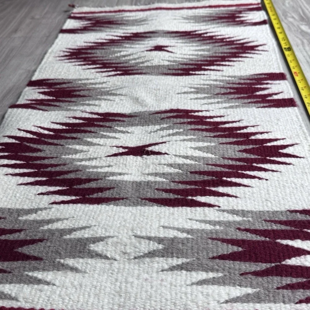 VTG Navajo Eye Dazzler Hand Woven Tapestry Gallup Throw 36